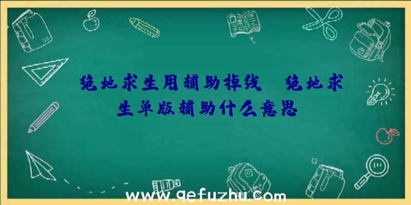 「绝地求生用辅助掉线」|绝地求生单版辅助什么意思